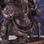 Exquisite Vintage Brass Trimukha Ganapati Sculpture - 12" Three-Faced Lord Ganesha